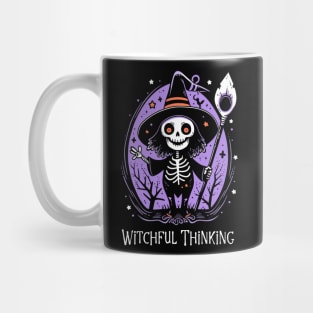 Halloween Witch Tee, Witchful Thinking T-Shirt, Spooky Sorceress Top, Enchanted Apparel, Magical Gift for Her Mug